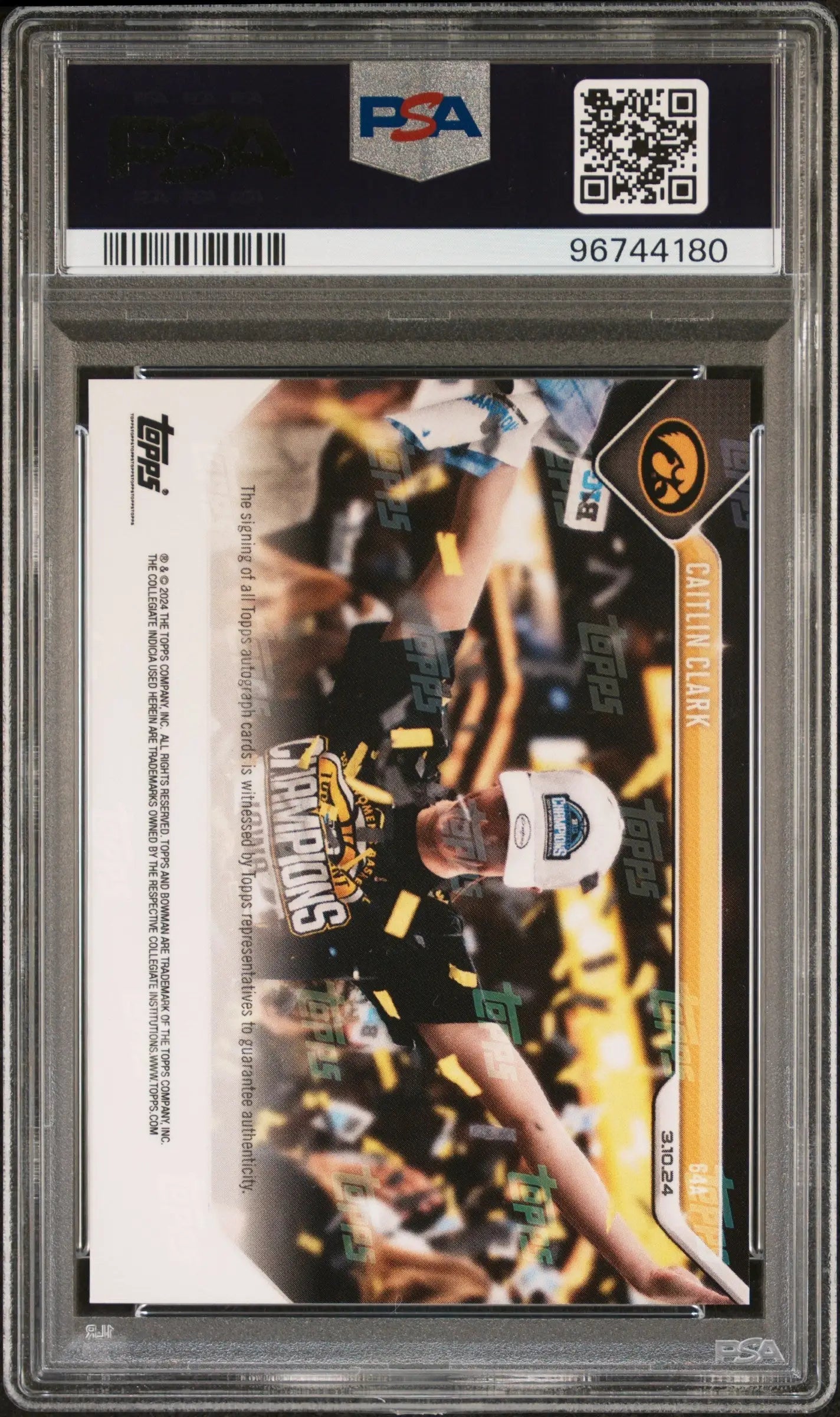 Caitlin Clark 2023 Bowman U Now 64A Autograph PSA 9 Mint trading card in case