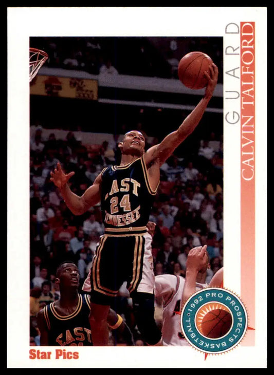 Calvin Talford 1992 Star Pics basketball card featuring East Tennessee State Buccaneers