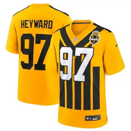 Yellow and black Pittsburgh Steelers Nike Alternate 1933 Throwback Game Jersey with number 97