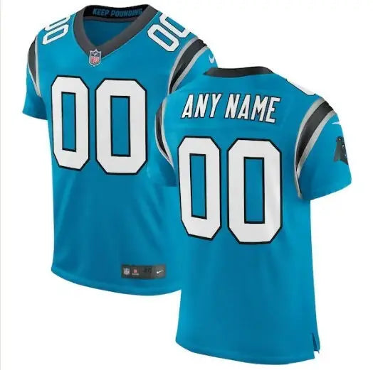 Carolina Panthers teal blue Nike Classic Elite custom football jersey with 00 and ANY NAME
