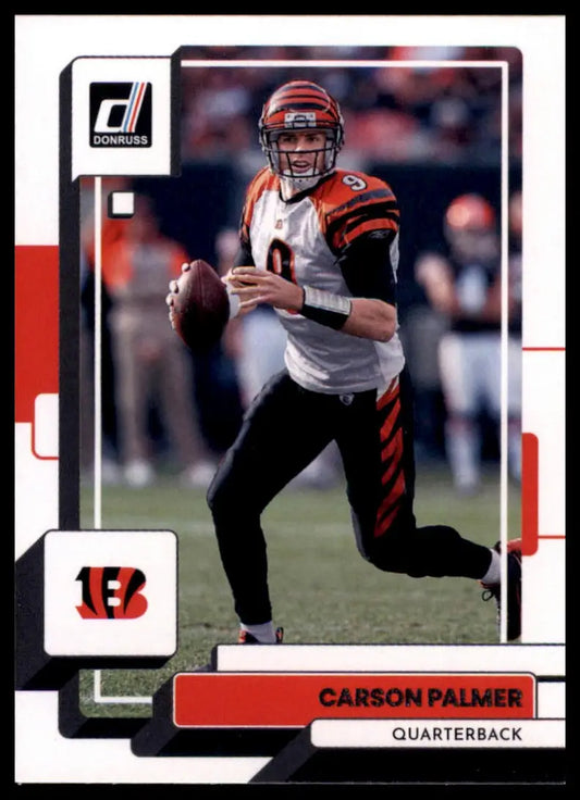 Carson Palmer football card from 2022 Donruss series featuring Cincinnati Bengals player