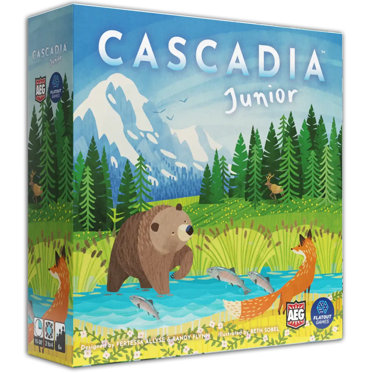 Cascadia Junior board game by Flatout Games teaches pattern building for kids