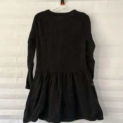 Jack Girls Black Silver Knit Dress for Girls Black holiday party with ruffled skirt