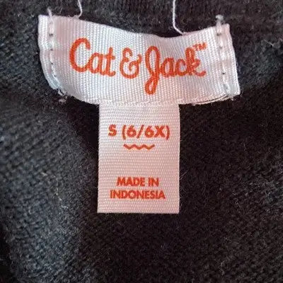 Clothing tag for Jack Girls Black Silver Knit Dress size S made in Indonesia