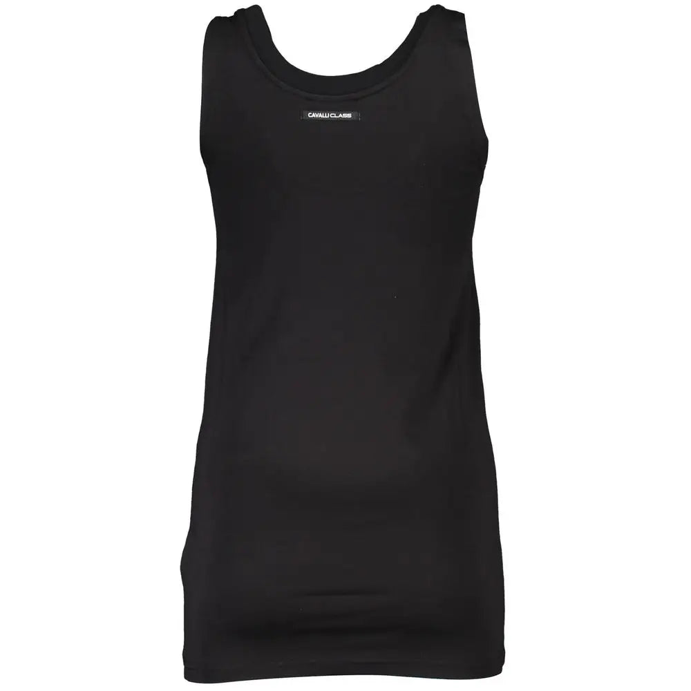 Cavalli Class Black Cotton Tank Top - Tank Top