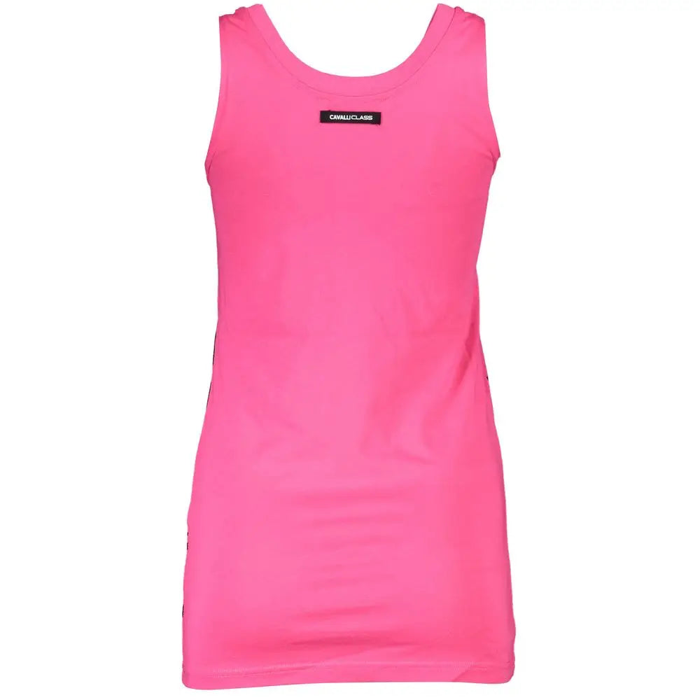 Cavalli Class Pink Cotton Tank Top - Tank Top