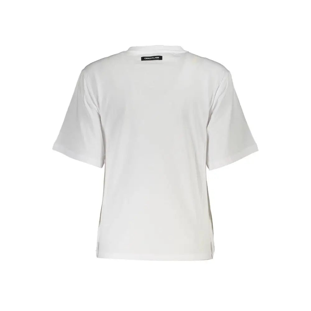 Cavalli Class White Cotton Women T-Shirt - XS - T-Shirt