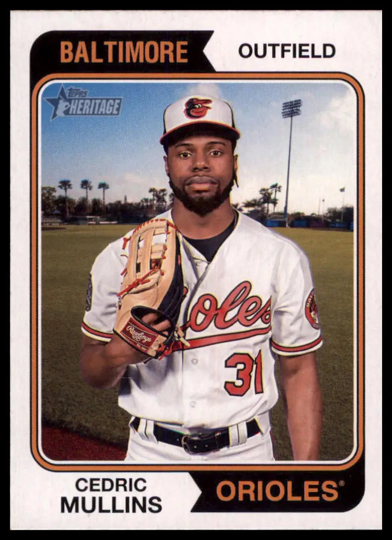 Cedric Mullins 2023 Topps Heritage baseball card Baltimore Orioles collectible