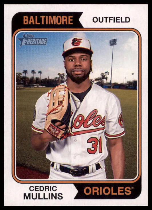 Cedric Mullins 2023 Topps Heritage baseball card Baltimore Orioles collectible
