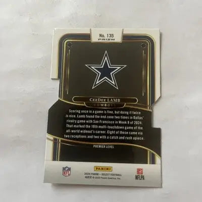 Panini Prizm CeeDee Lamb Dallas Cowboys select premier level silver die cut card