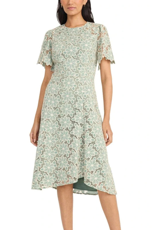 Maggy London Green Cream Day Dress Sizes 4 & 6 Remaining!