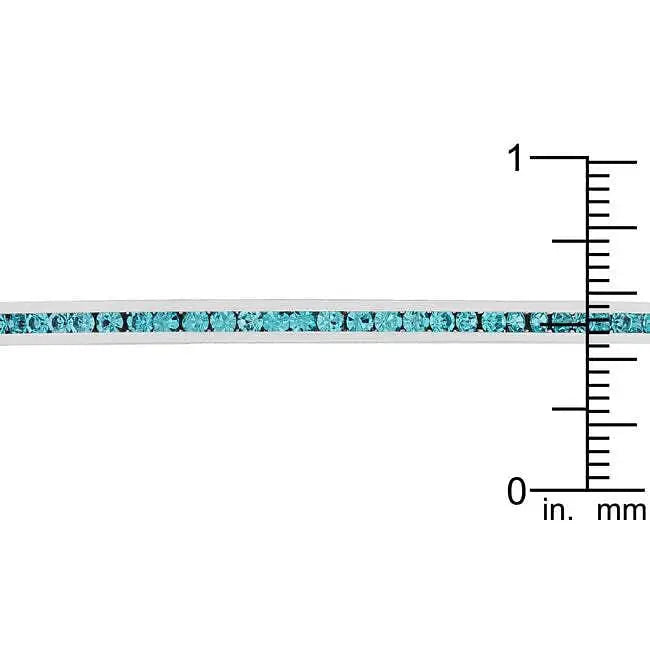 Channel-Set Aqua Cubic Zirconia Cuff - Bracelets