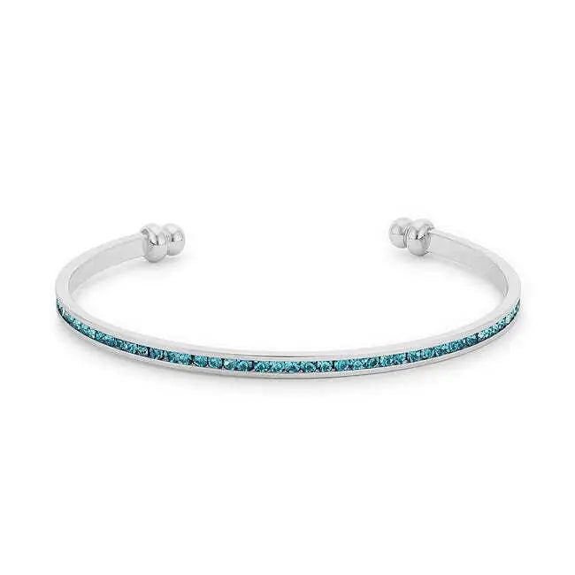 Channel-Set Aqua Cubic Zirconia Cuff - Bracelets