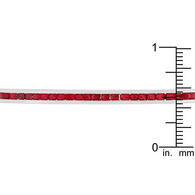 Channel-Set Ruby Red Cubic Zirconia Cuff - Bracelets