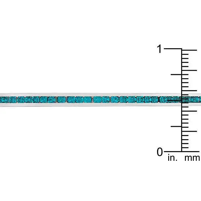 Channel-Set Turquoise Cubic Zirconia Cuff - Bracelets