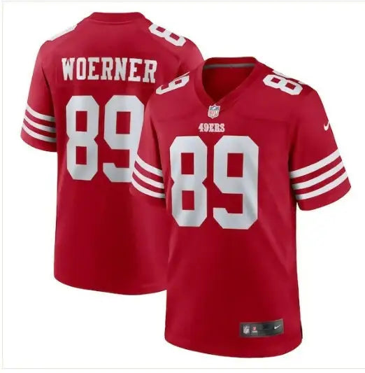Red San Francisco 49ers Charlie Woerner #89 Nike Game Jersey in Scarlet