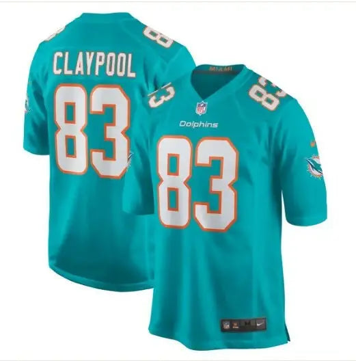 Chase Claypool Miami Dolphins Nike Game Jersey Aqua with number 83