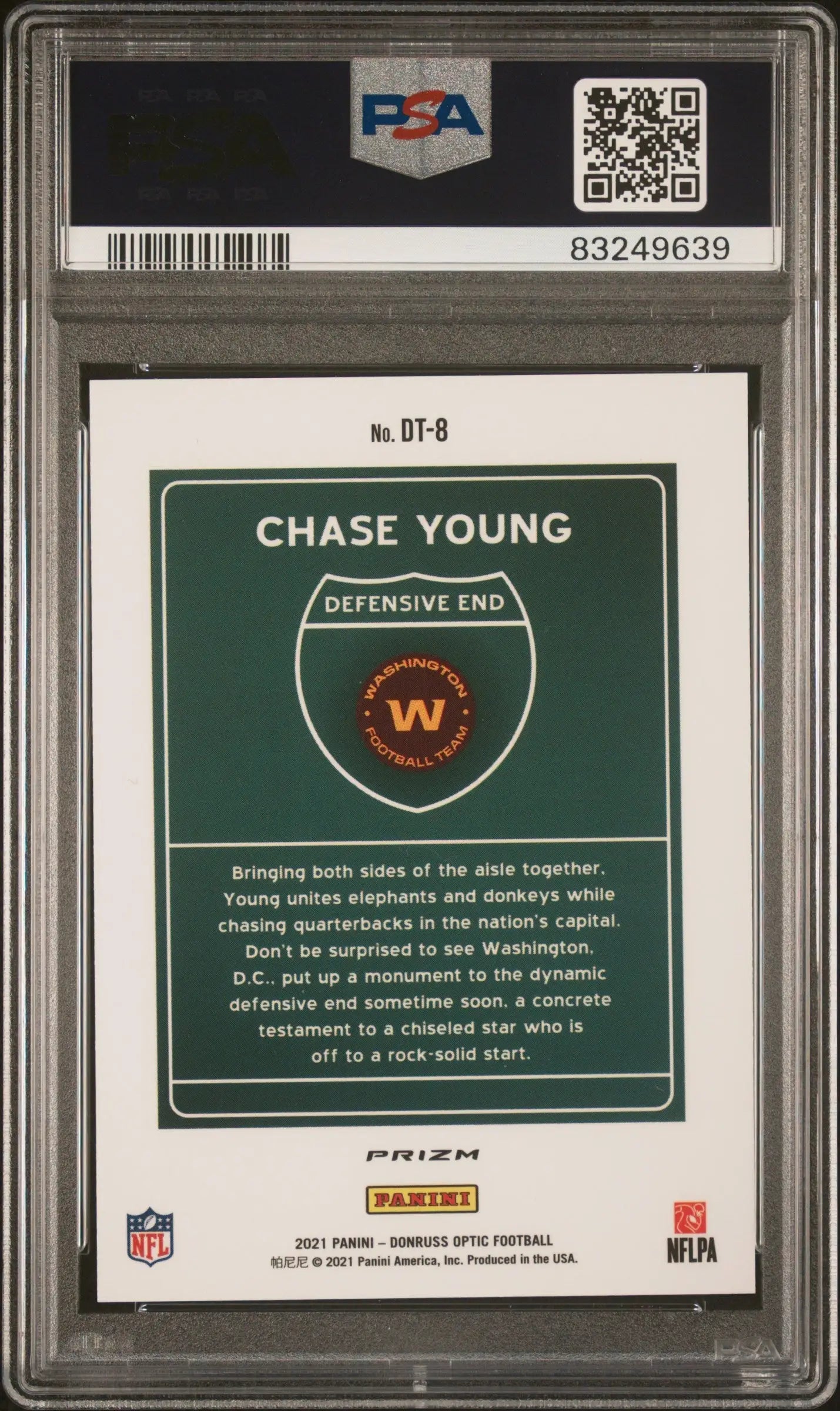 Chase Young 2021 Donruss Optic Downtown PSA 9 Mint - Singles