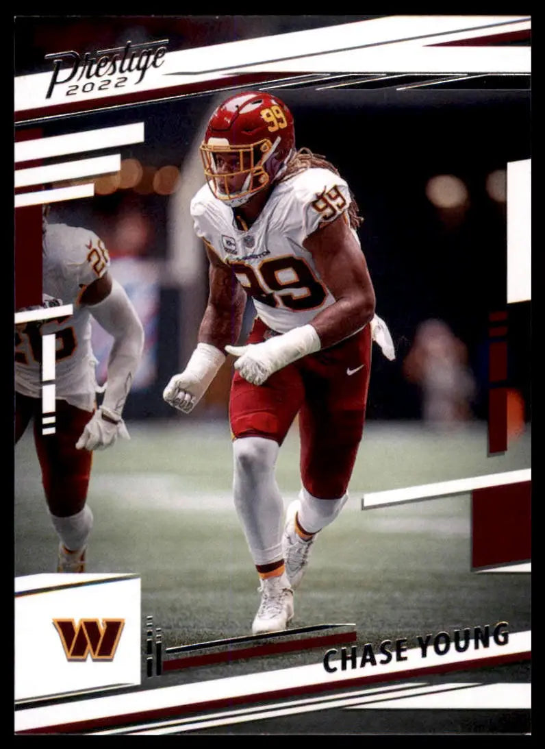 Chase Young football card from Panini Prestige 2022 Washington Commanders collection