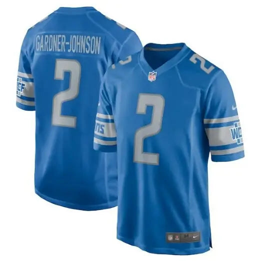 Blue Detroit Lions football jersey with number 2 featuring Chauncey Gardner-Johnson Nike Game Player Jersey