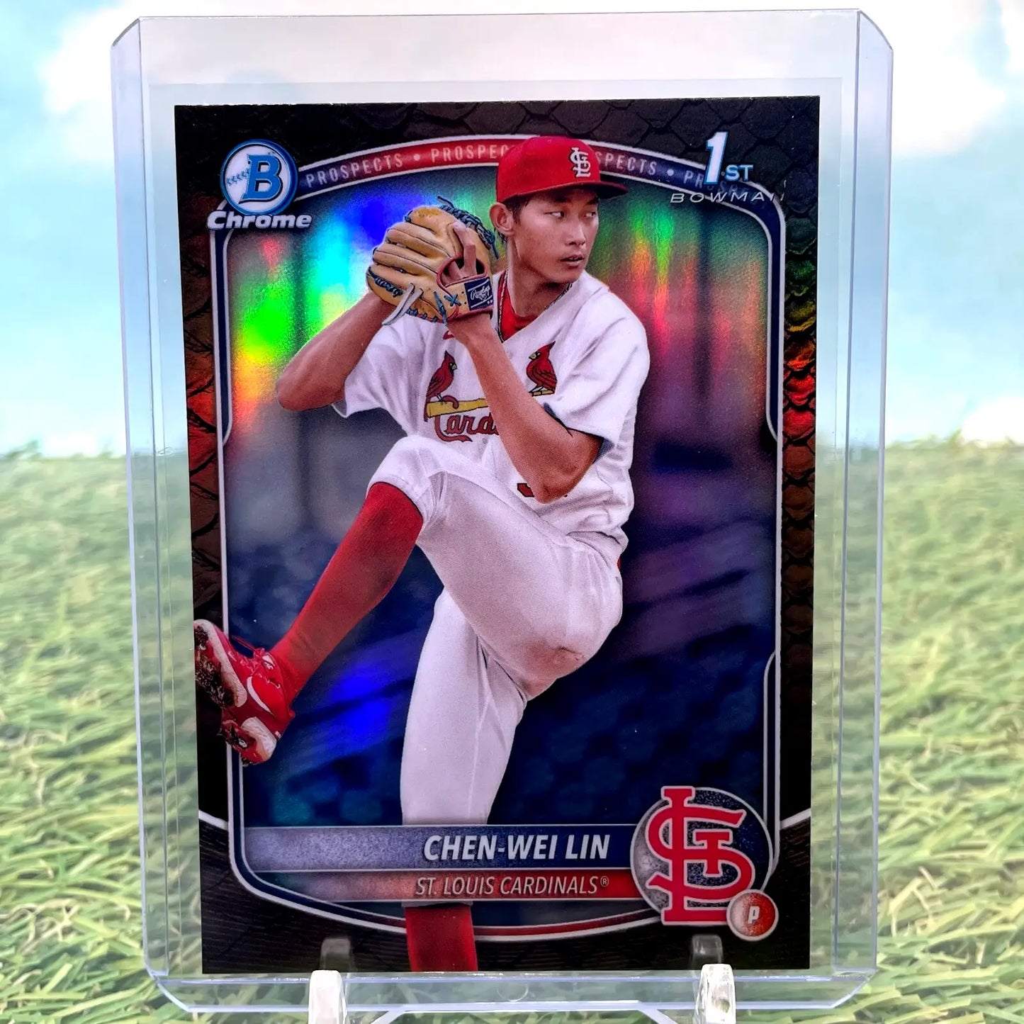 Chen-Wei Lin 2025 Bowman 1st Reptilian Chrome Refractor baseball card