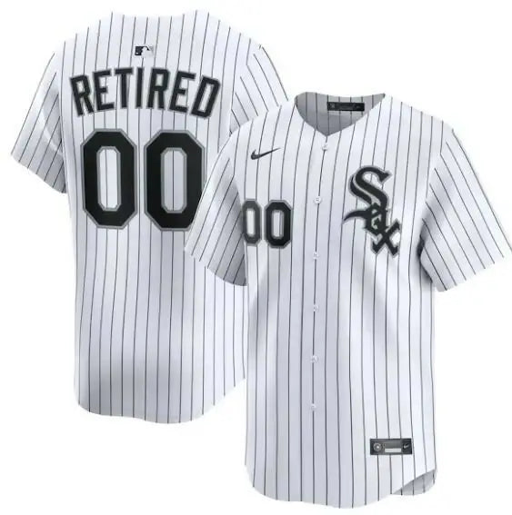 White pinstripe baseball jersey from Chicago White Sox Nike limited retired roster collection
