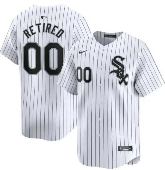 White pinstripe Chicago White Sox Nike home limited pick-a-player retired roster jersey
