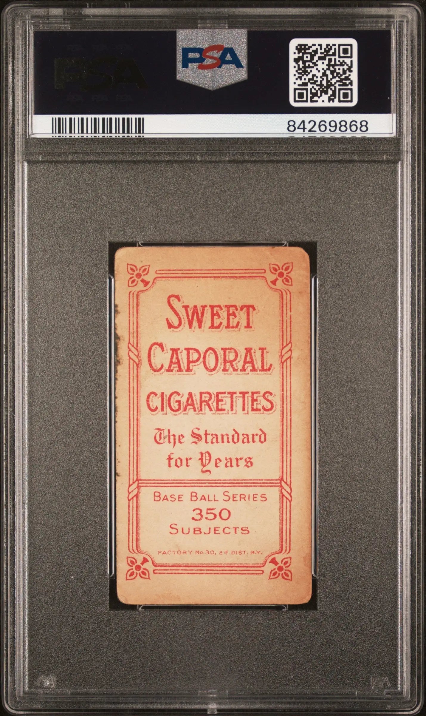 PSA-graded Chief Myers Meyers 1909-11 T206 Sweet Caporal cigarette card with red text