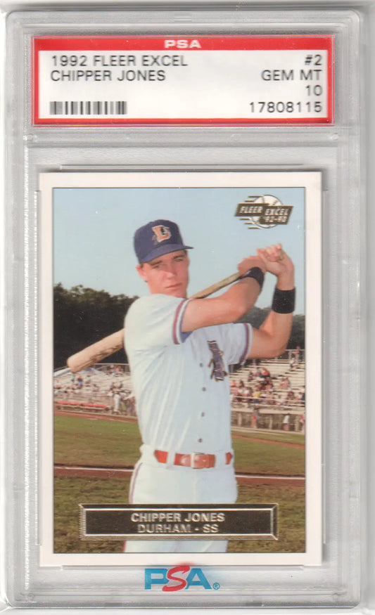 Graded Chipper Jones Fleer Excel baseball card from Columbia Hobby, PSA 10 GEM MINT