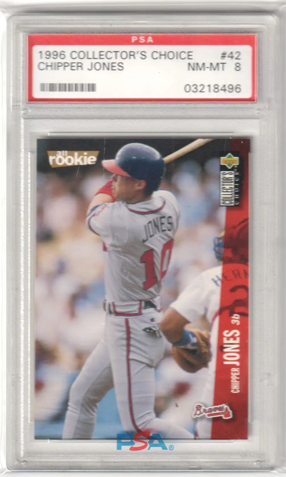 Graded Chipper Jones baseball card from Collector’s Choice by Columbia Hobby