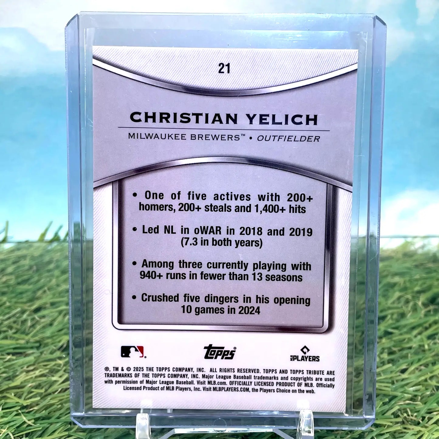 Christian Yelich baseball card from Topps Tribute Milwaukee Brewers 2025 series
