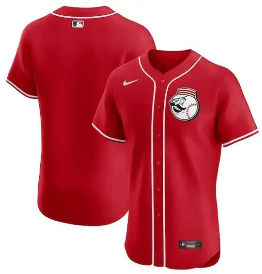 Red Cincinnati Reds Nike Alternate Elite Jersey displayed for fans and collectors