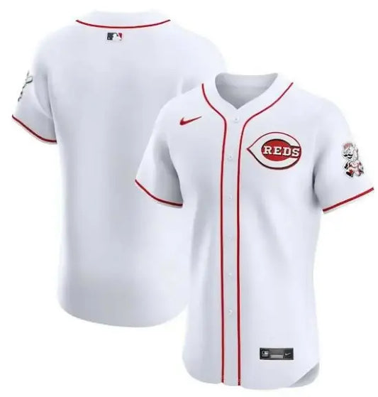 White Cincinnati Reds Nike Home Elite baseball jersey displayed for sale
