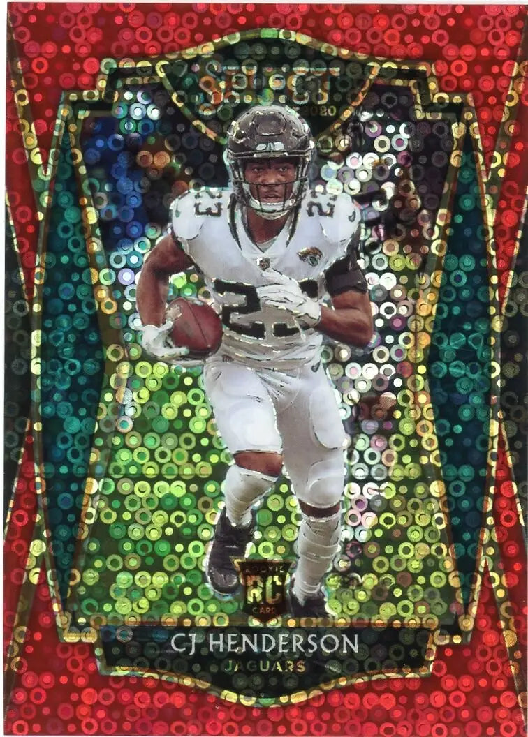 C J Henderson rookie Panini Select Premier Red Disco card Jacksonville Jaguars