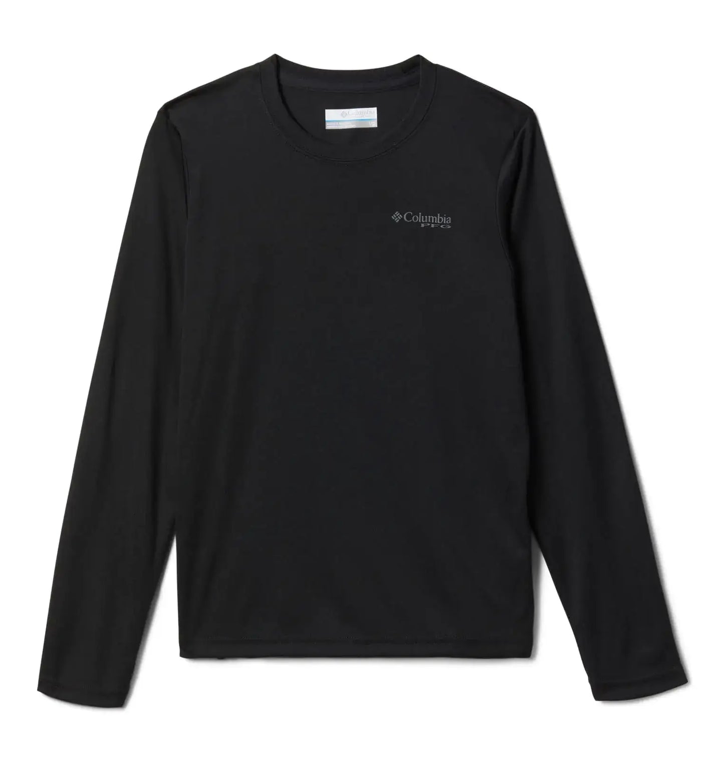 Black long-sleeved Columbia Toddler Boys Terminal Tackle PFG Fish Flag shirt