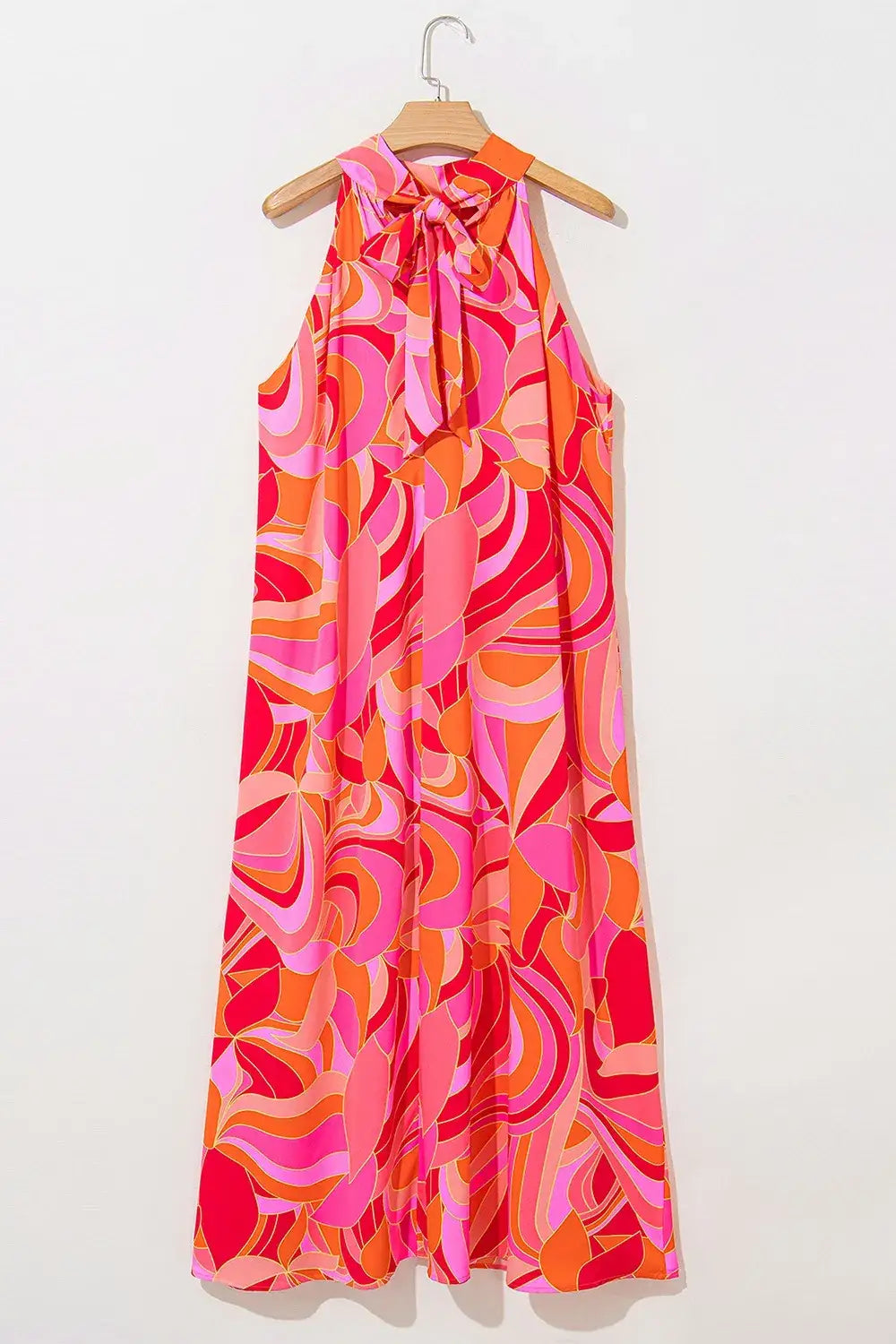 Contrast Grecian Neck Maxi Dress - dress
