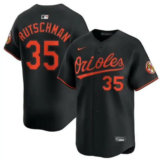 Black Baltimore Orioles baseball jersey for Adley Rutschman Nike Home Limited Player jersey