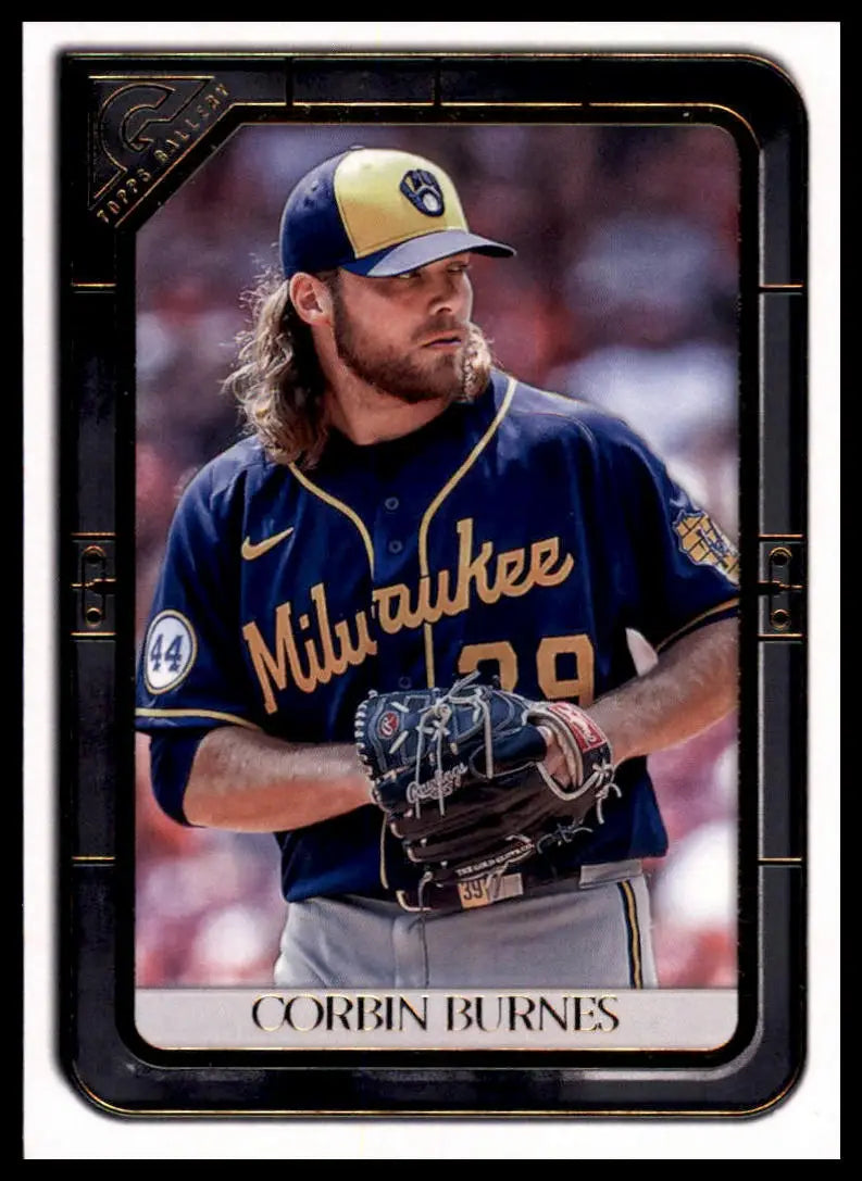 Corbin Burnes baseball card from Topps Gallery 2021 Milwaukee Brewers series