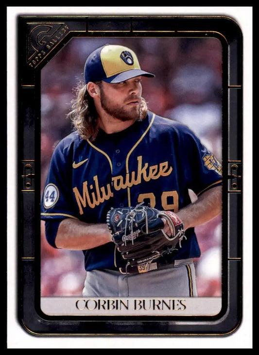 Corbin Burnes baseball card from Topps Gallery 2021 Milwaukee Brewers series
