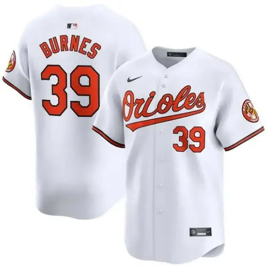 White Orioles baseball jersey worn by Corbin Burnes Nike Home Limited Player Jersey