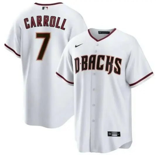 White Corbin Carroll Arizona Diamondbacks Nike Home Replica Player Jersey on display