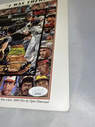 Signed baseball poster of Craig Biggio’s 3000th hit with AUTO JSA certification