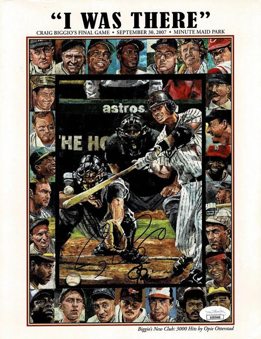 Signed Craig Biggio baseball poster celebrating his 3000th hit, Auto JSA certified