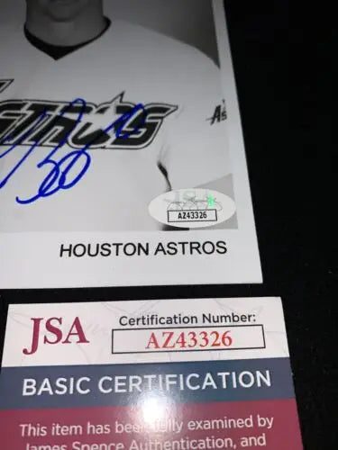Autographed Craig Biggio Houston Astros baseball card with JSA certification