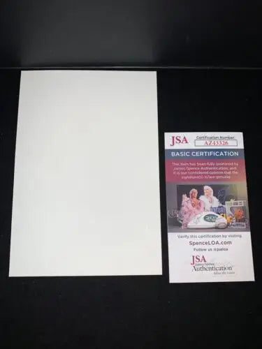 White paper and JSA certification card for Craig Biggio Houston Astros Team item