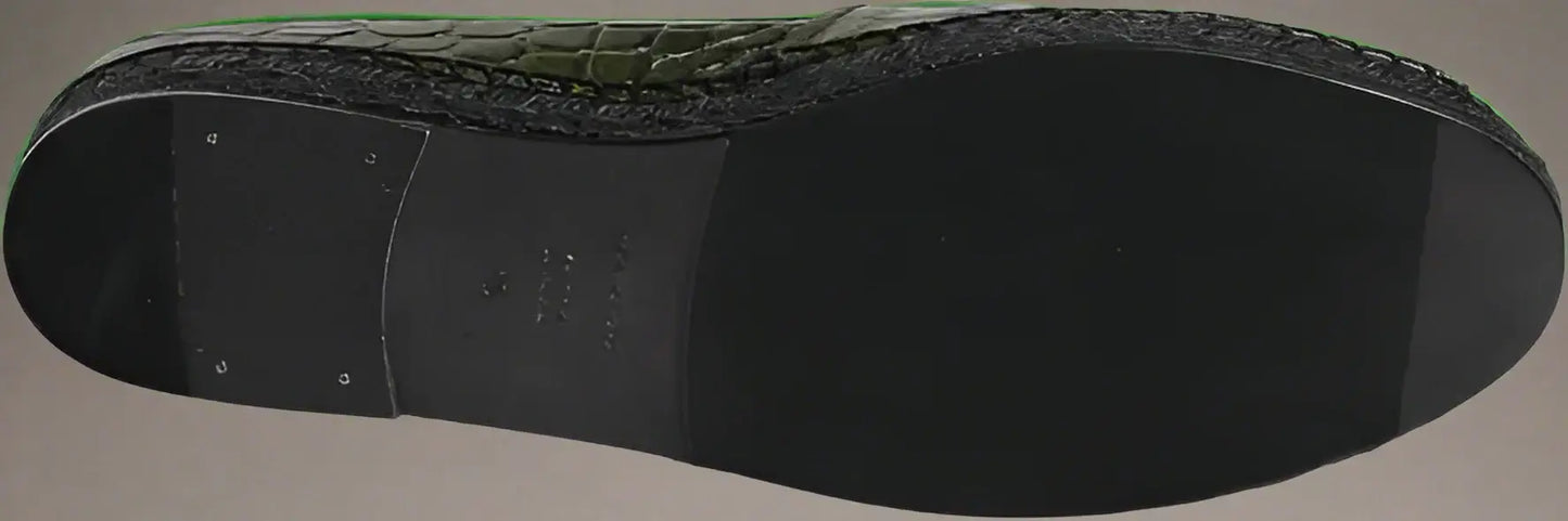 Dolce & Gabbana Green Exotic Leather Espadrilles Slip On