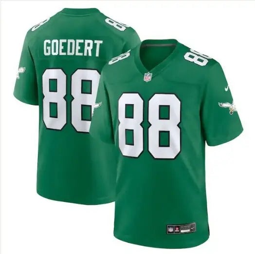 Green Philadelphia Eagles Goedert 88 Nike Alternate Game Player Jersey displayed