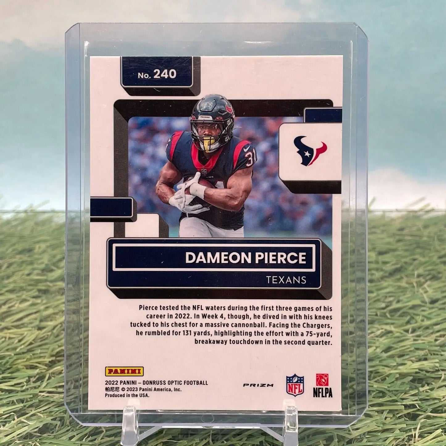Dameon Pierce Rated Rookie Pink Prizm 2022 Panini Donruss Optic Football Card
