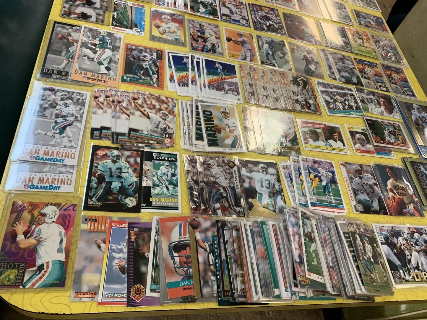 Dan Marino Miami Dolphins trading cards collection with Upper Deck and Topps inserts