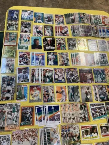 Collection of Dan Marino Miami Dolphins football trading cards from Upper Deck and Topps